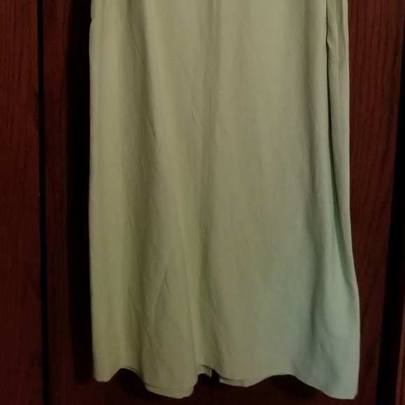 Talbots spring green silk/linen sleeveless dress with jacket and belt.  Size 6 - Picture 5 of 5